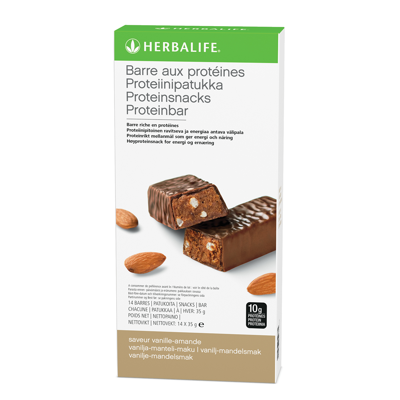 Herbashopping.eu - Barres aux Protéines Vanille Amandes 14 barres de 35 g