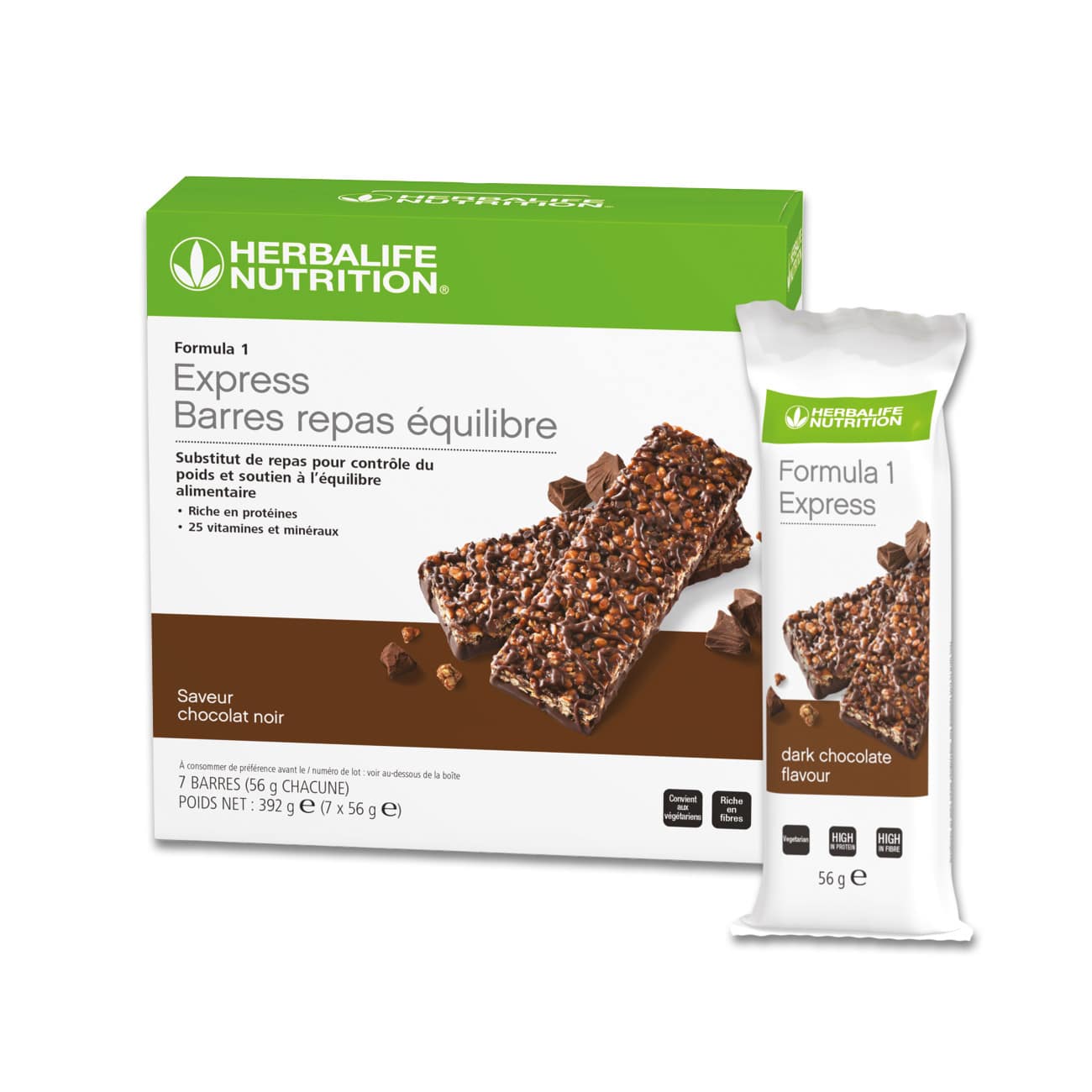 Herbashopping.eu - Barres Repas Équilibre Formula 1 Express Chocolat noir 7 barres de 56 g